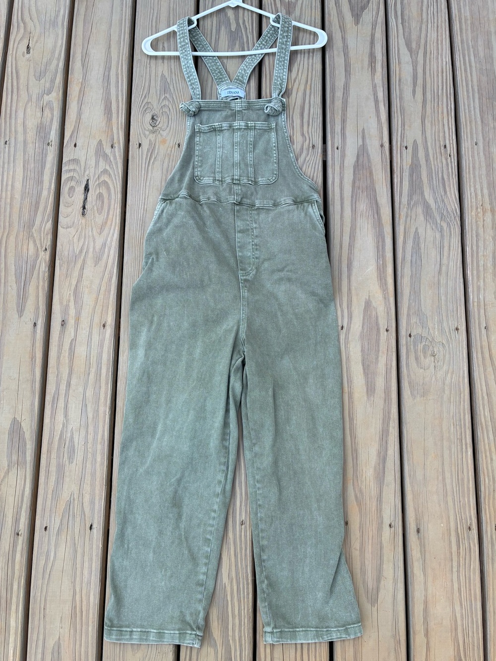 Zenana Outfitters Olive Green Utility Overalls Jumpsuit